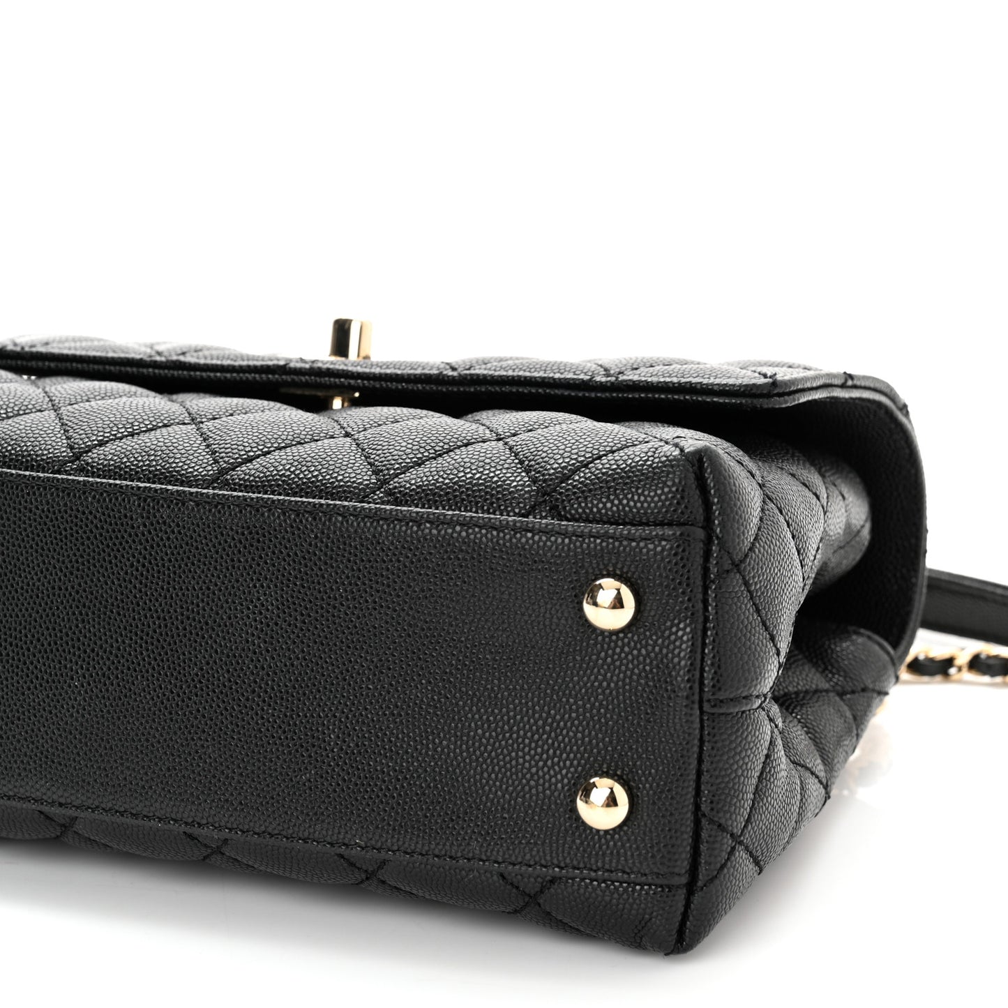 Caviar Quilted Mini Coco Handle Flap Black