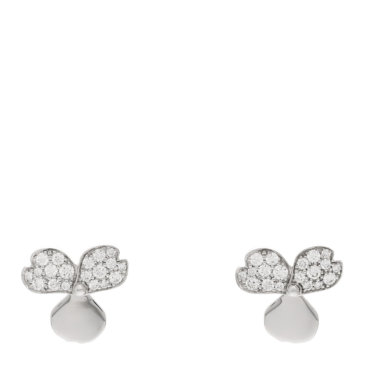 Platinum Diamond Paper Flowers Earrings