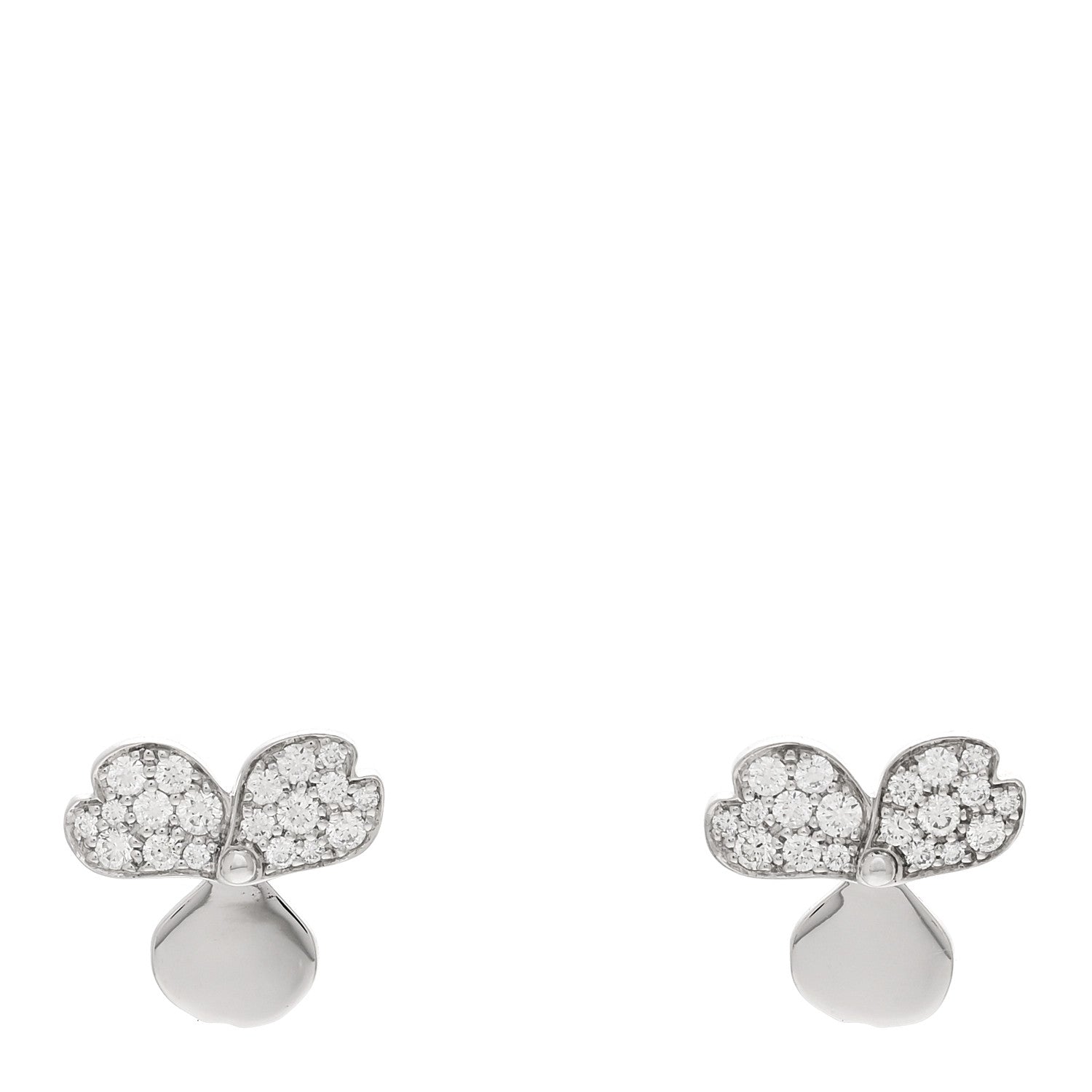 Tiffany Platinum Diamond Paper Flowers Earrings 1 of 5