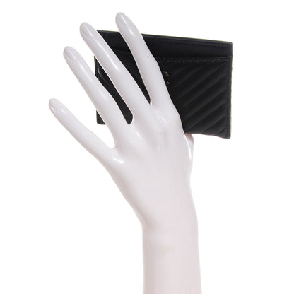 Chanel Lambskin Chevron Card Holder Black 2 of 8