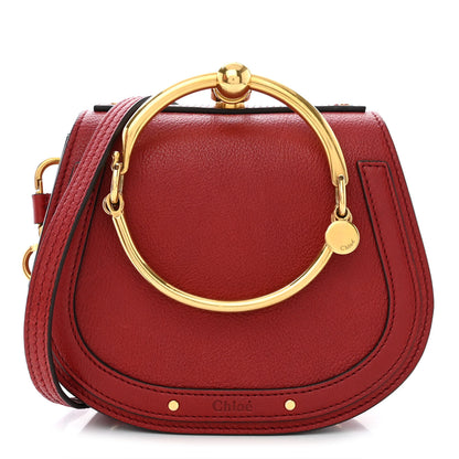 Chloe Calfskin Suede Small Nile Bracelet Bag Sepia Red 1 of 13