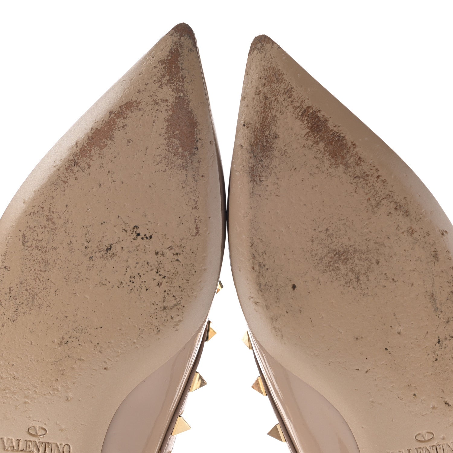 Valentino Garavani Patent Rockstud Cage Ballerina Flats 35 Poudre 6 of 11
