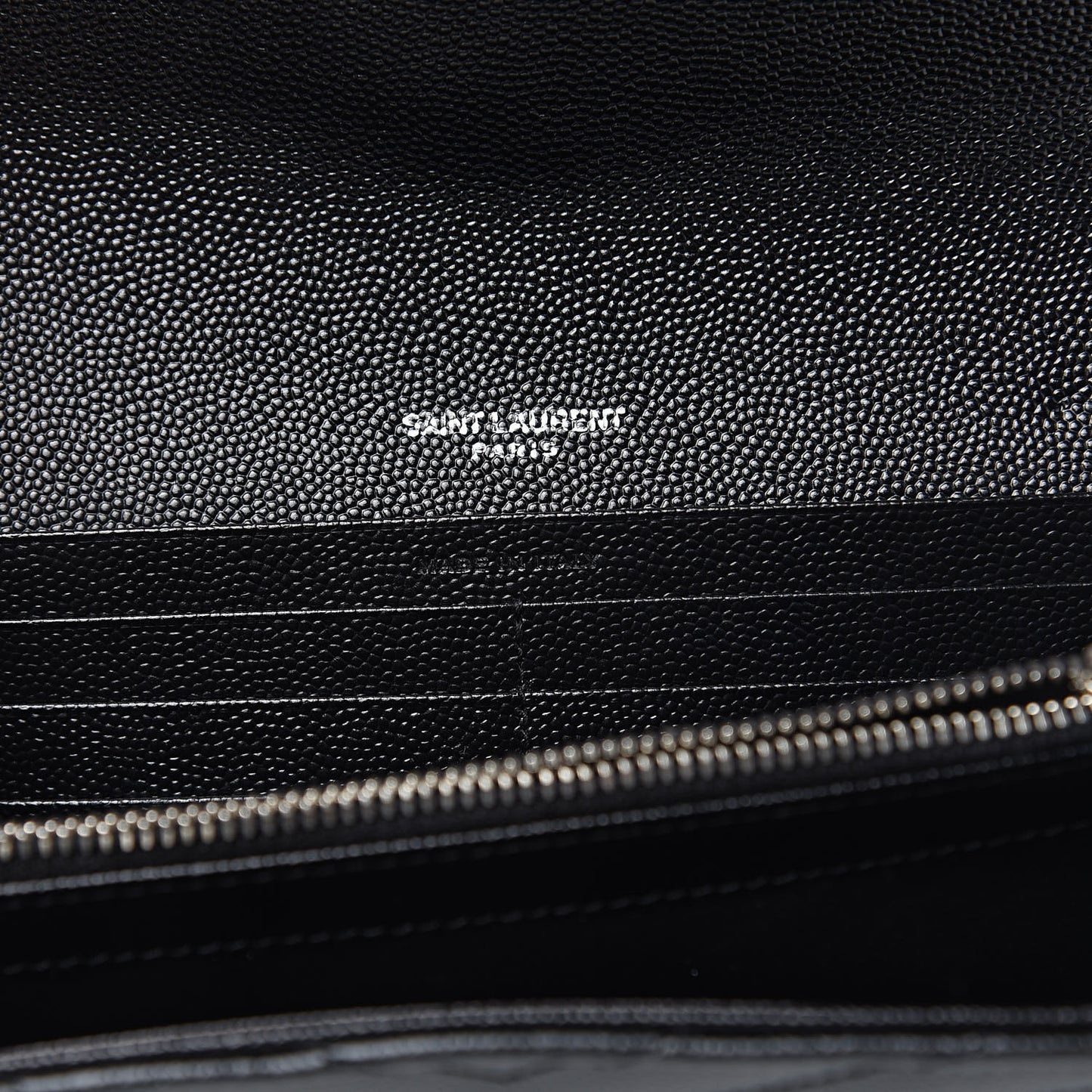 Grain De Poudre Matelasse Chevron Monogram Flap Wallet Black