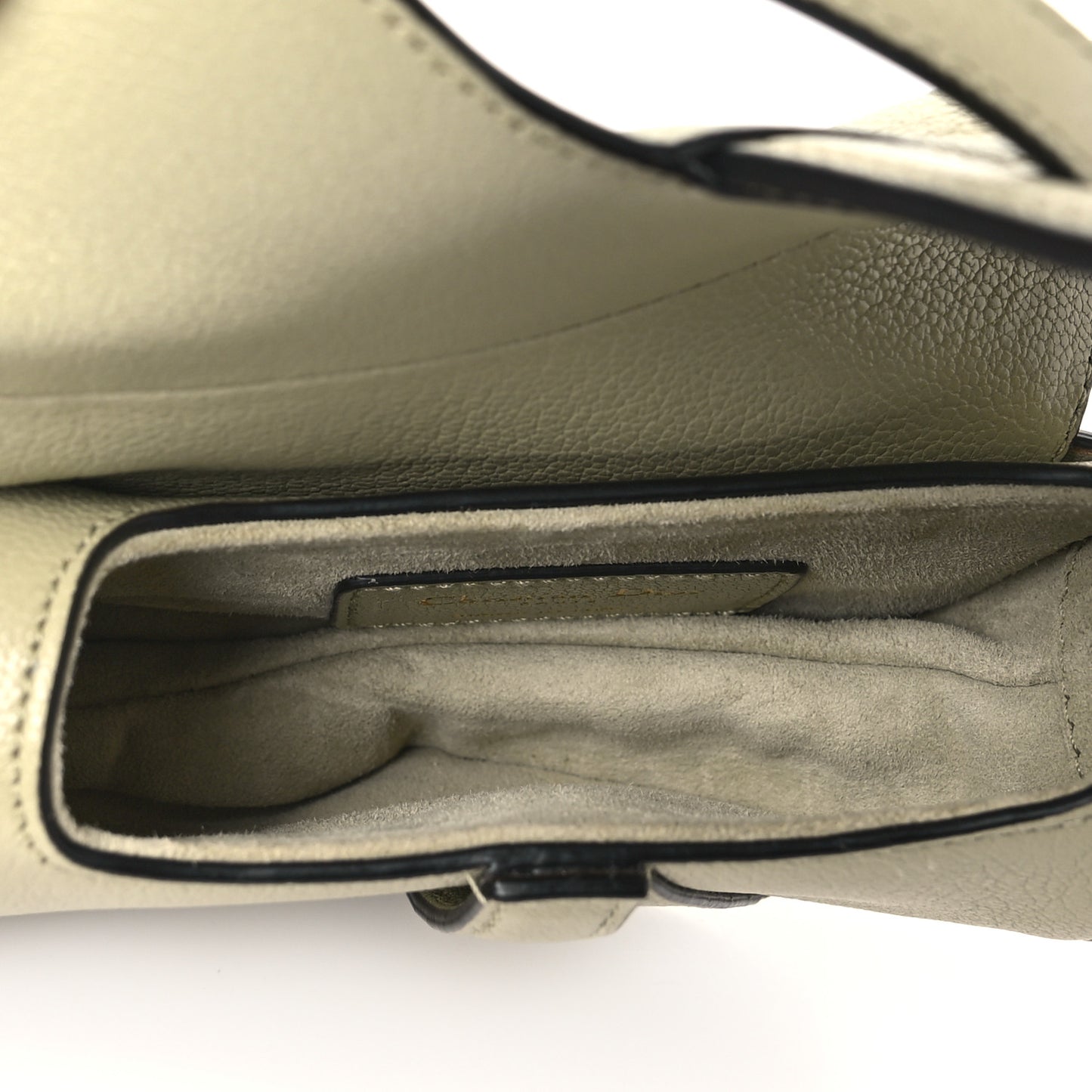 Goatskin Micro Saddle Bag With Strap Sage Green