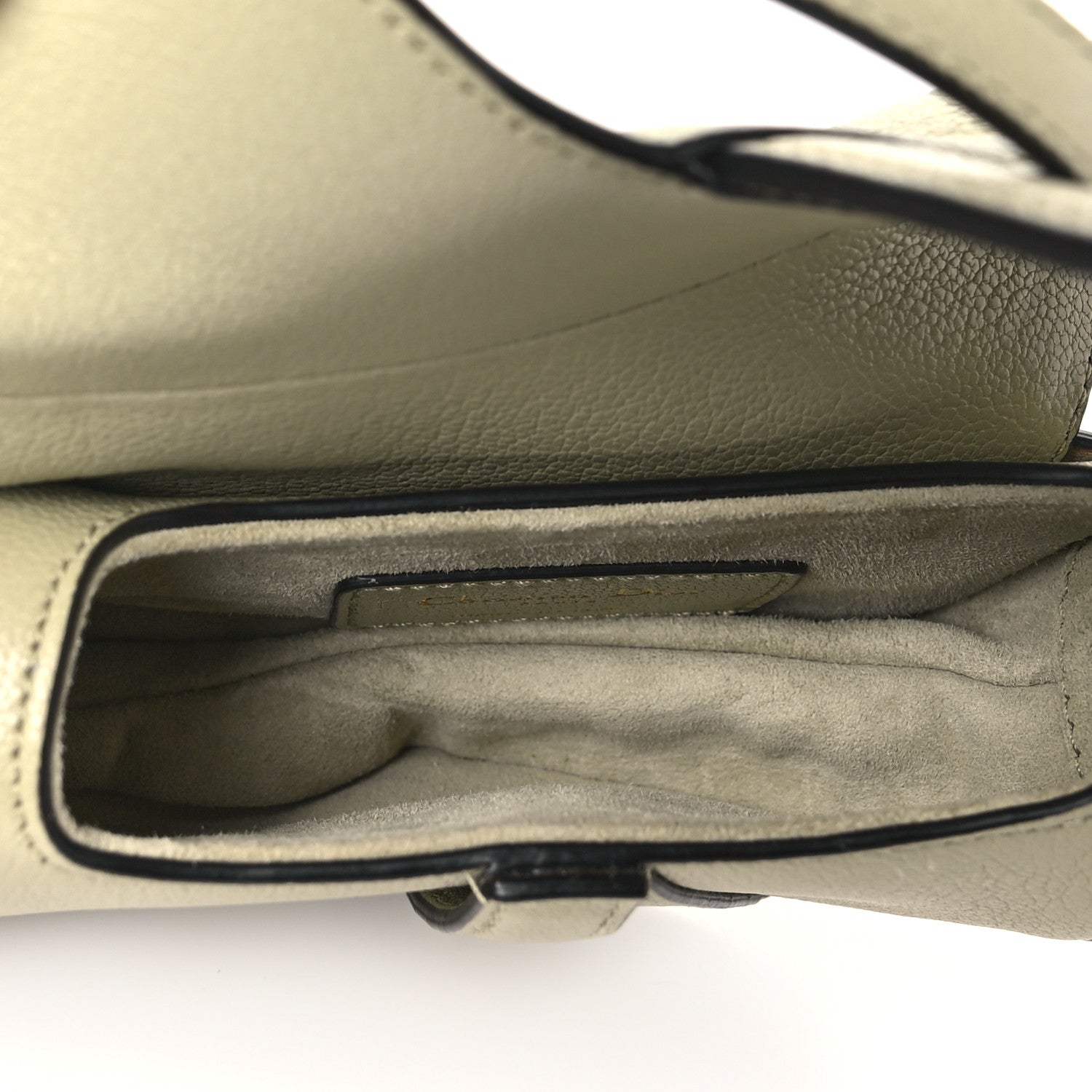 Christian Dior Goatskin Micro Saddle Bag With Strap Sage Green 5 of 9