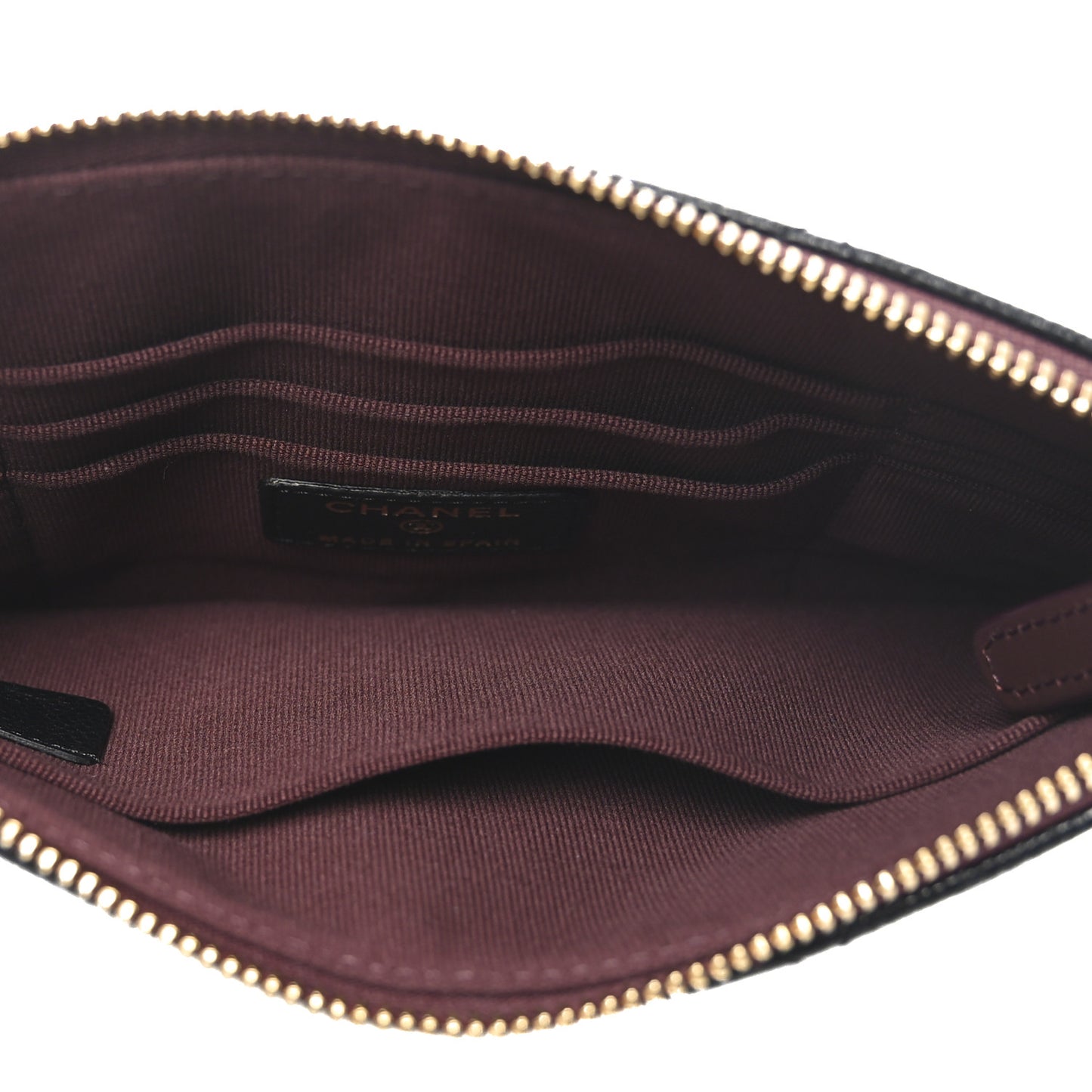 Caviar Quilted Small Zipped Pouch Black