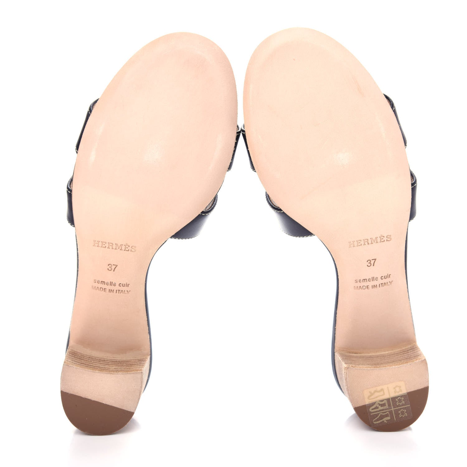 Hermes Calfskin Oasis Sandals 37 Black 6 of 11