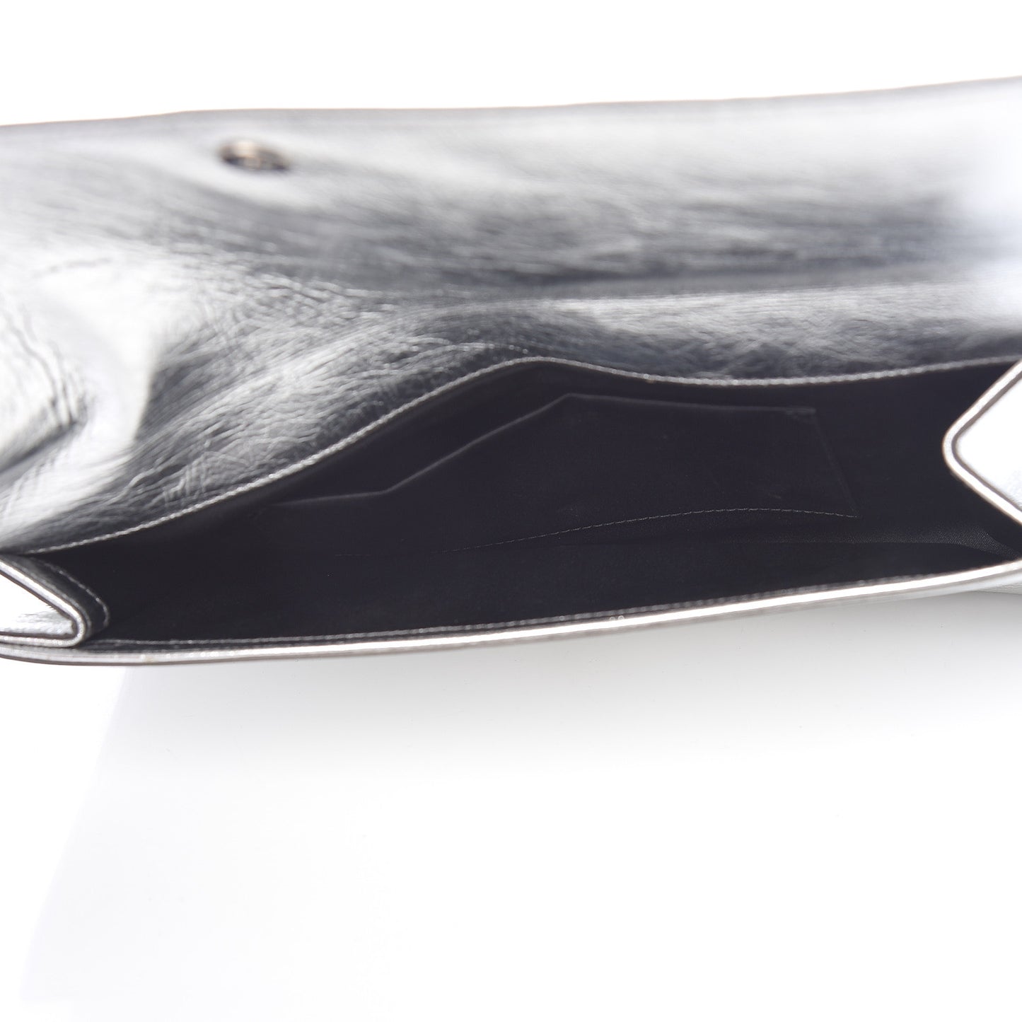 Metallic Textured Large Belle De Jour Clutch Silver