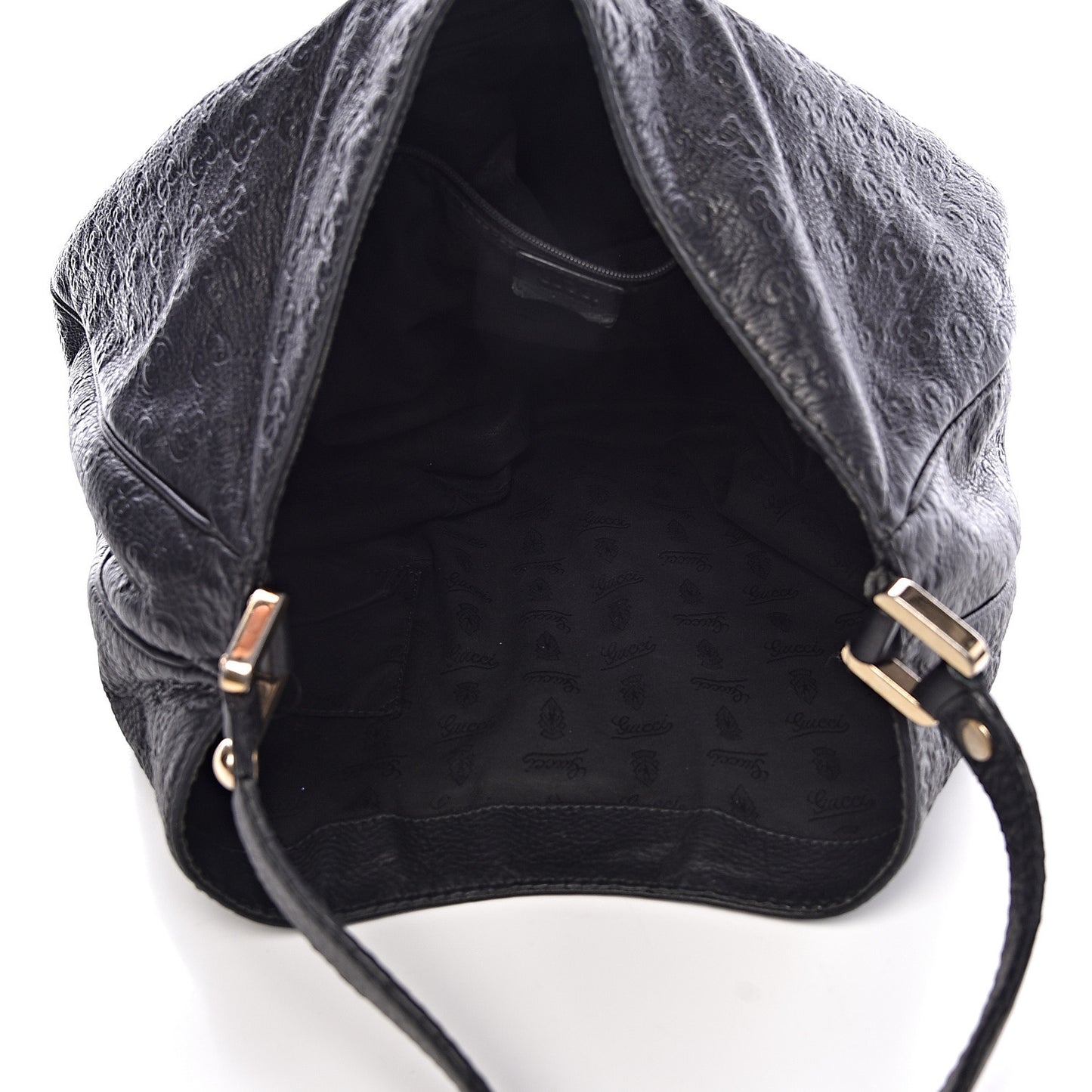 Guccissima Large New Ladies Web Hobo Black