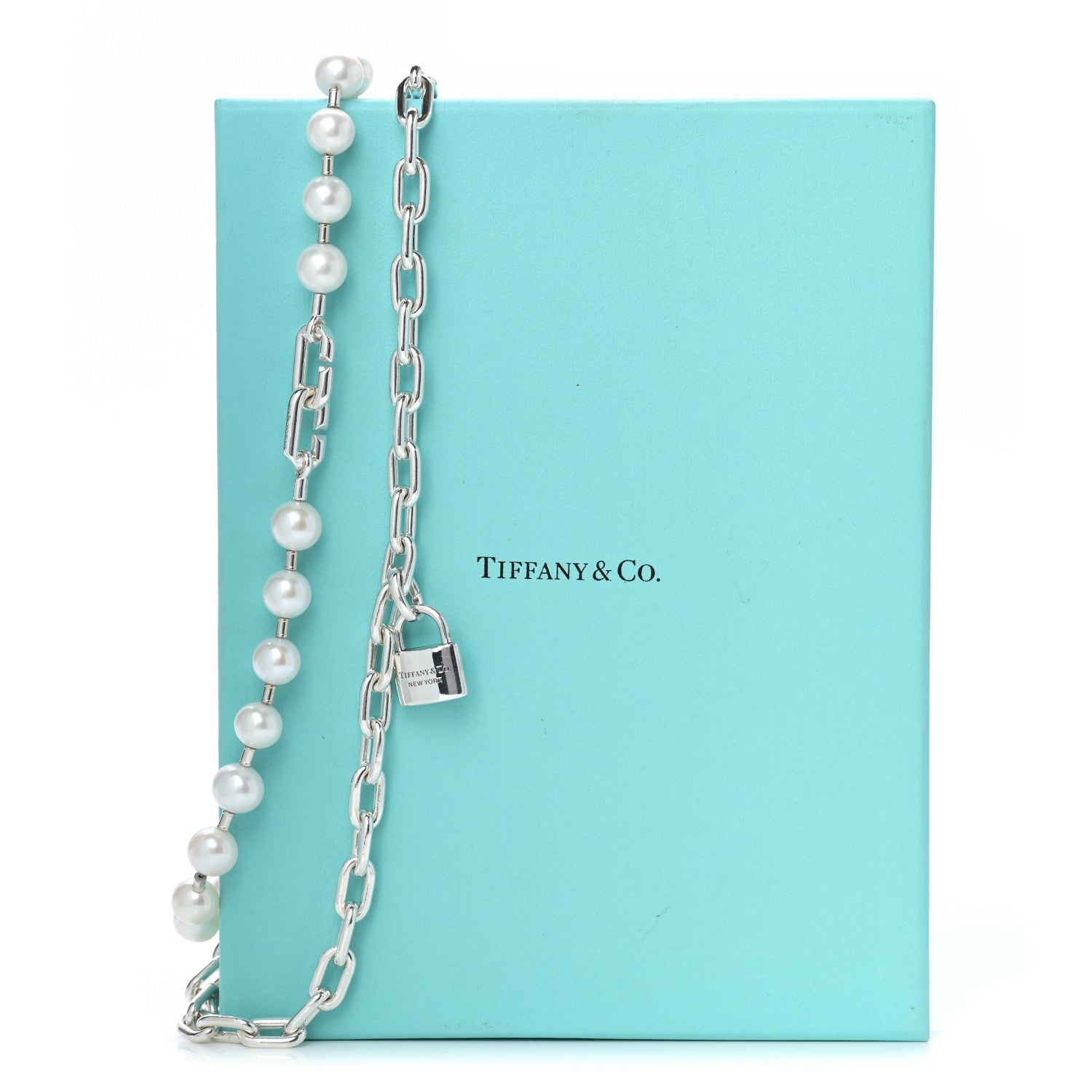 Tiffany Sterling Silver Pearl HardWear Lock Necklace 8 of 8