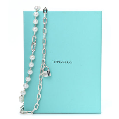 Tiffany Sterling Silver Pearl HardWear Lock Necklace 8 of 8
