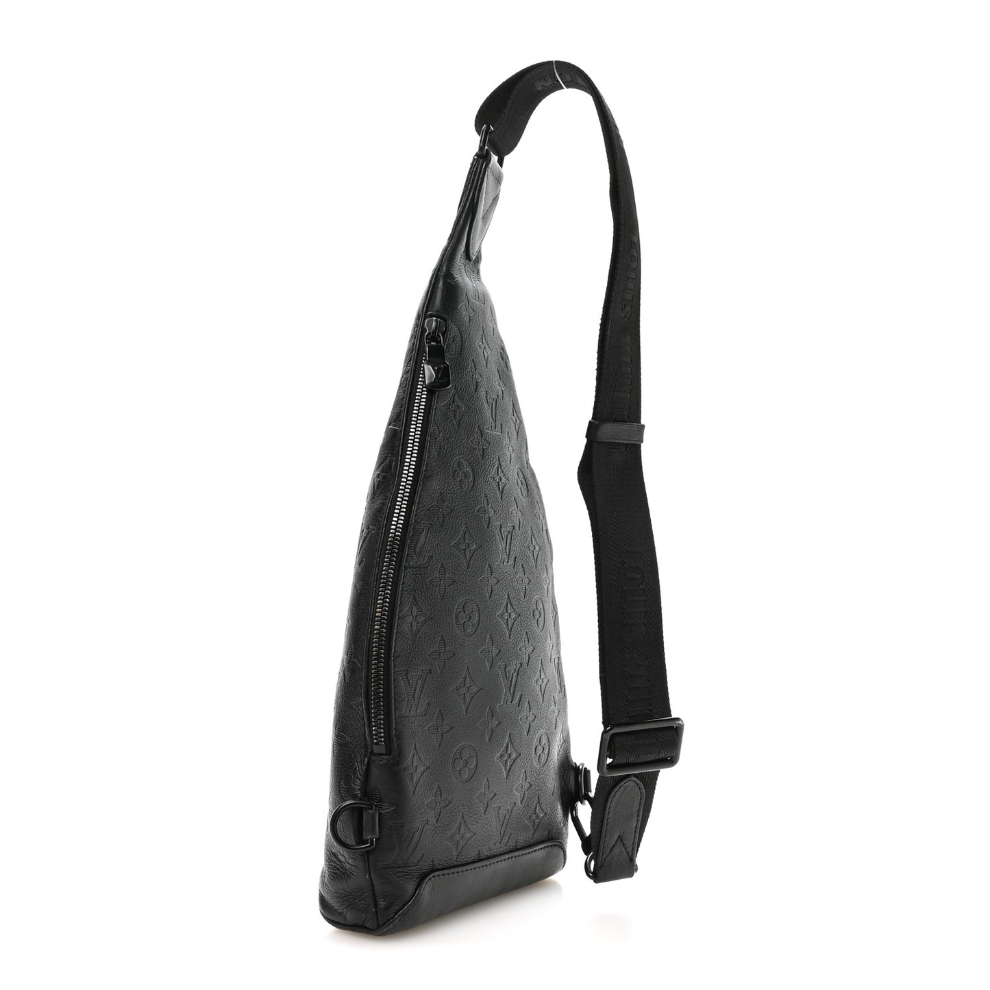 Calfskin Shadow Monogram Duo Slingbag Black