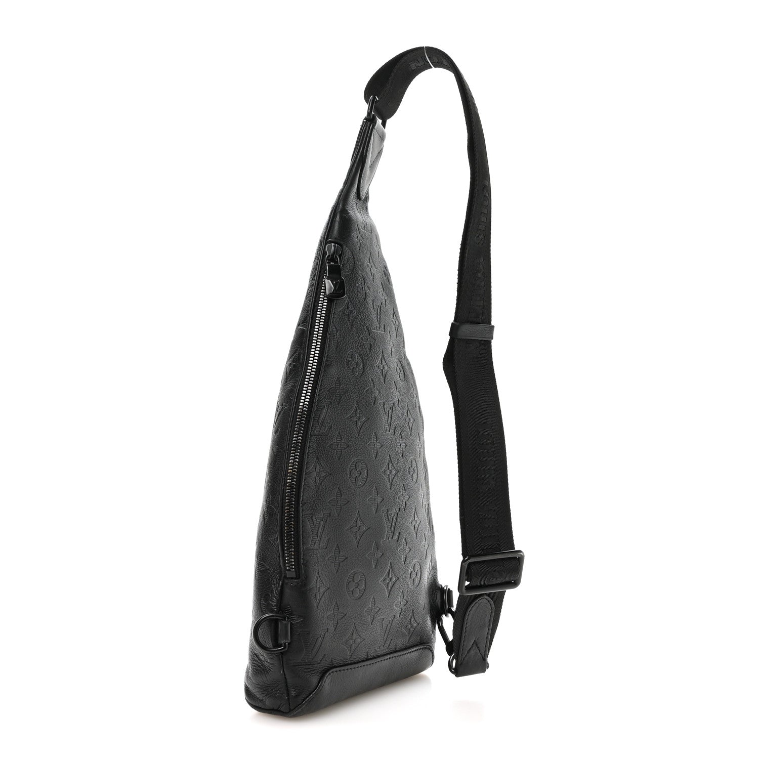 Louis Vuitton Calfskin Shadow Monogram Duo Slingbag Black 3 of 11