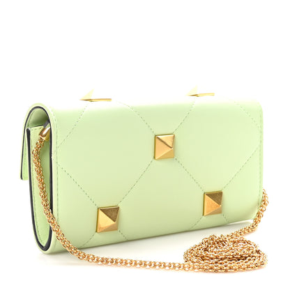 Valentino Garavani Nappa Roman Stud Wallet on Chain Ambrosia 3 of 10