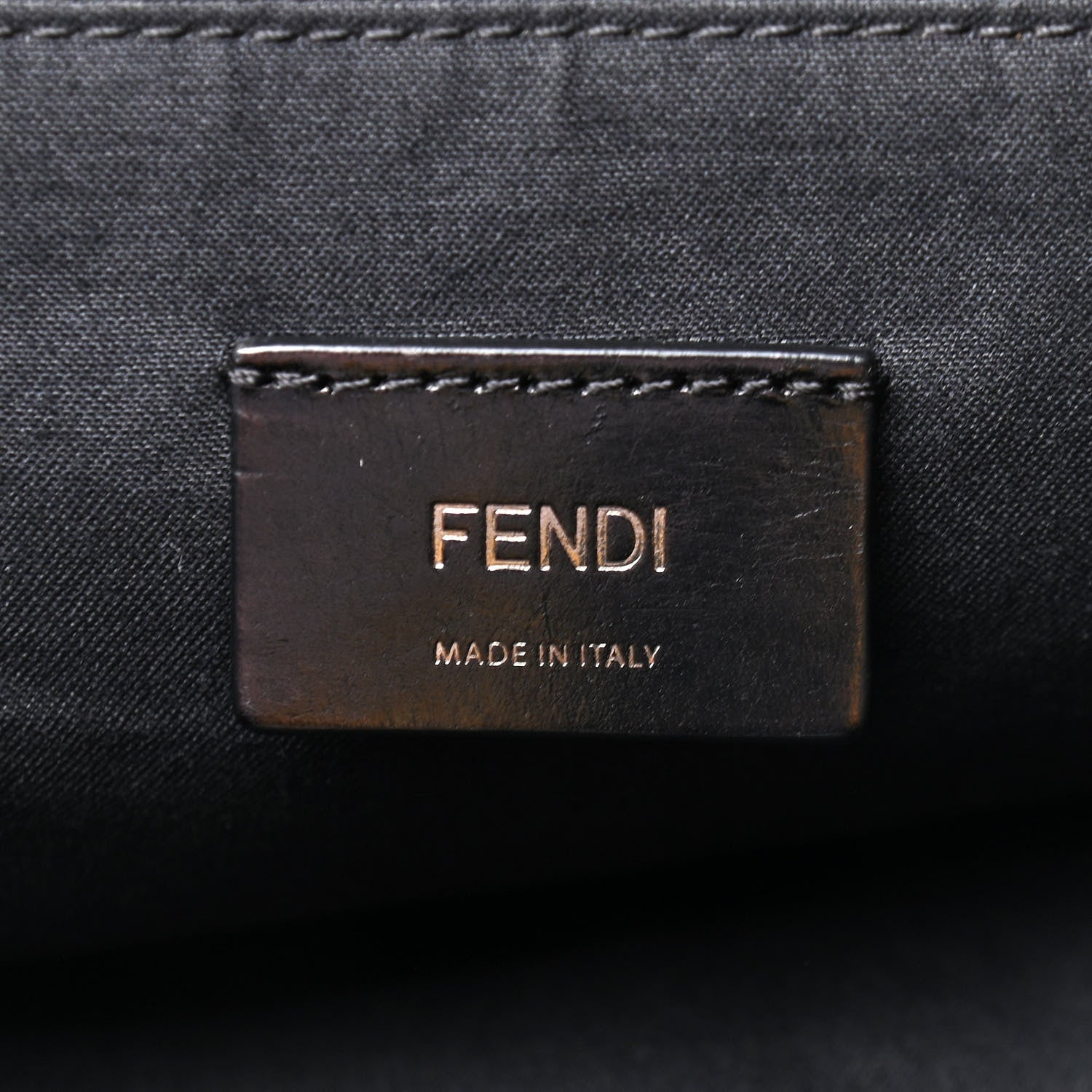 Fendi Canvas Calfskin Striped Drawstring Backpack Midnight Blue Yellow 5 of 9