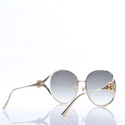 Gucci Metal Oversized Round Frame GG0225S Sunglasses Gold 4 of 8