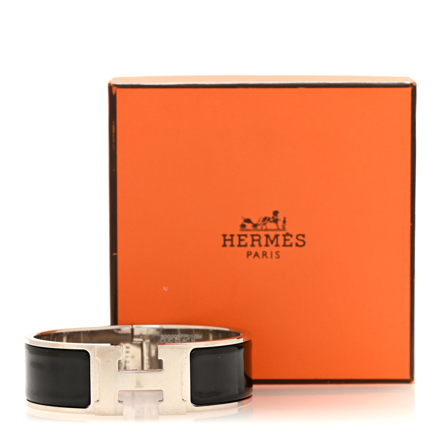 Enamel Wide Clic Clac H Bracelet GM Black