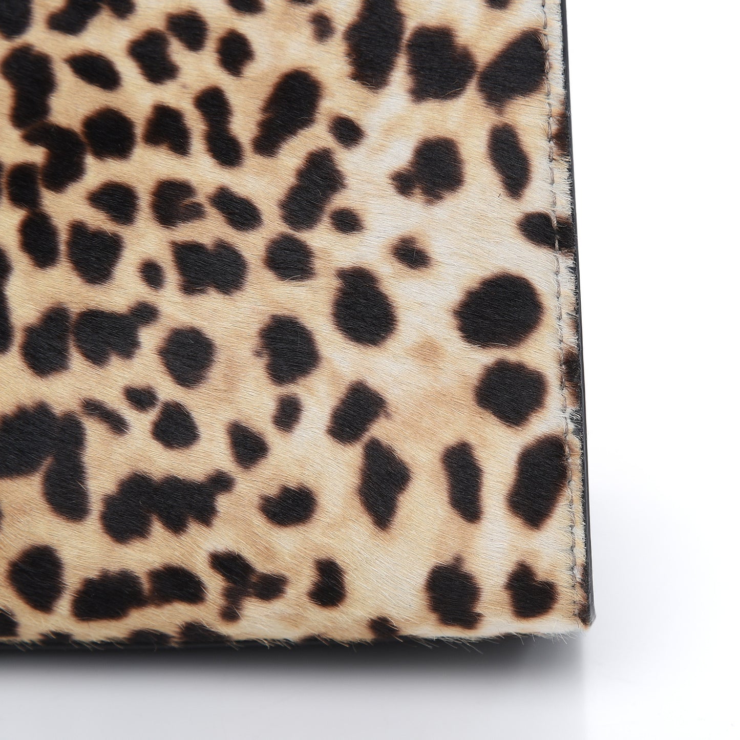 Calf Hair Bamboo Web Leopard Print Mini Nymphaea Top Handle Bag