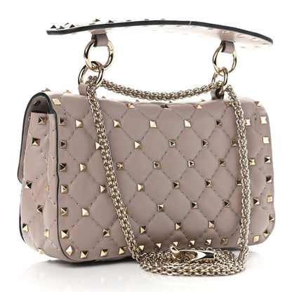 Valentino Garavani Nappa Small Rockstud Spike Shoulder Bag Poudre 3 of 10
