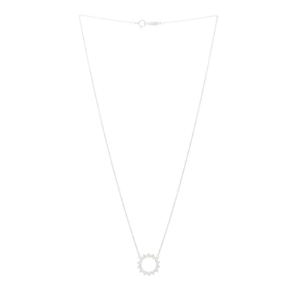 Tiffany Platinum Diamond Small Open Circle Pendant Necklace 3 of 6