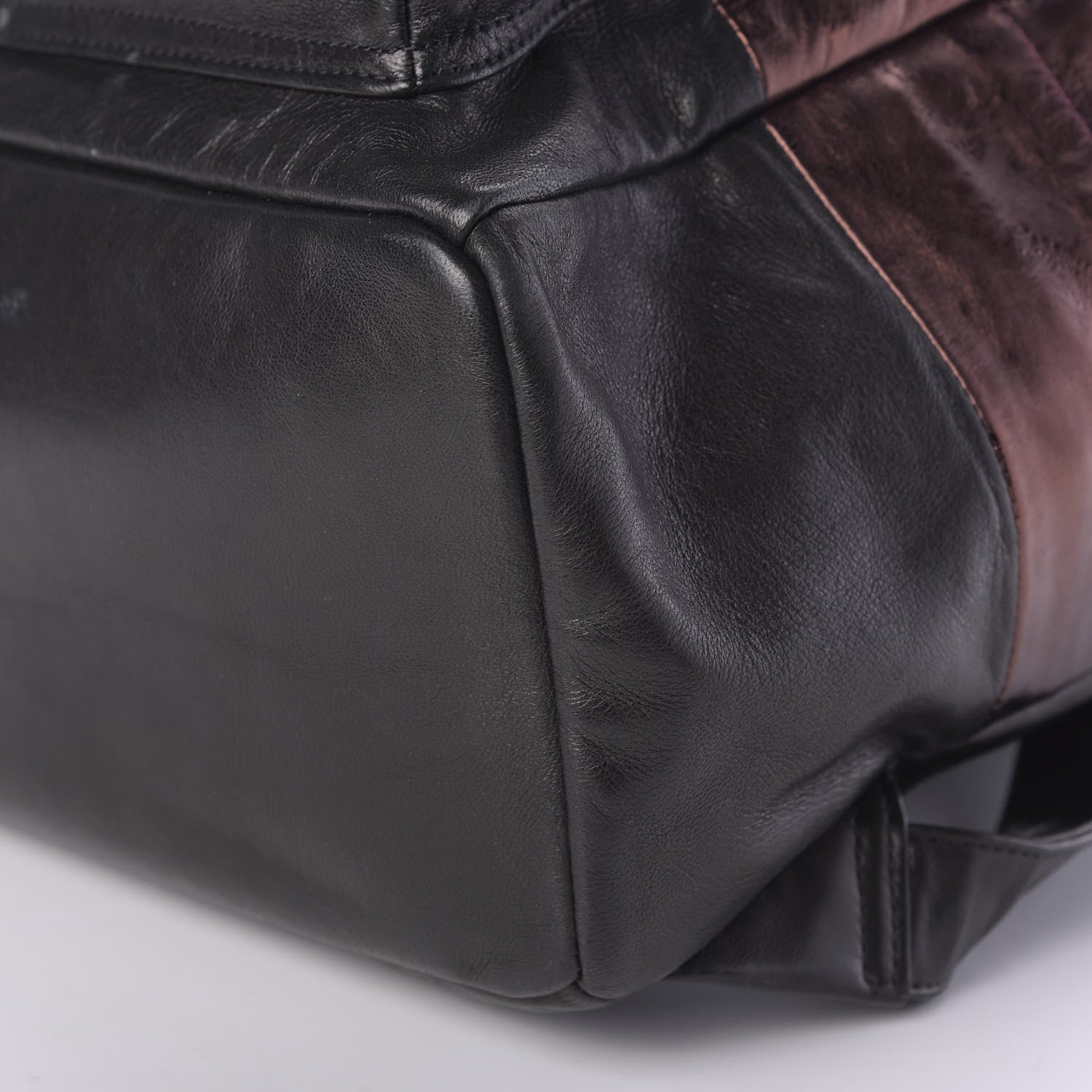 MCM Calfskin Tumbler Colorblock Backpack Bronze Copper Black 6 of 12
