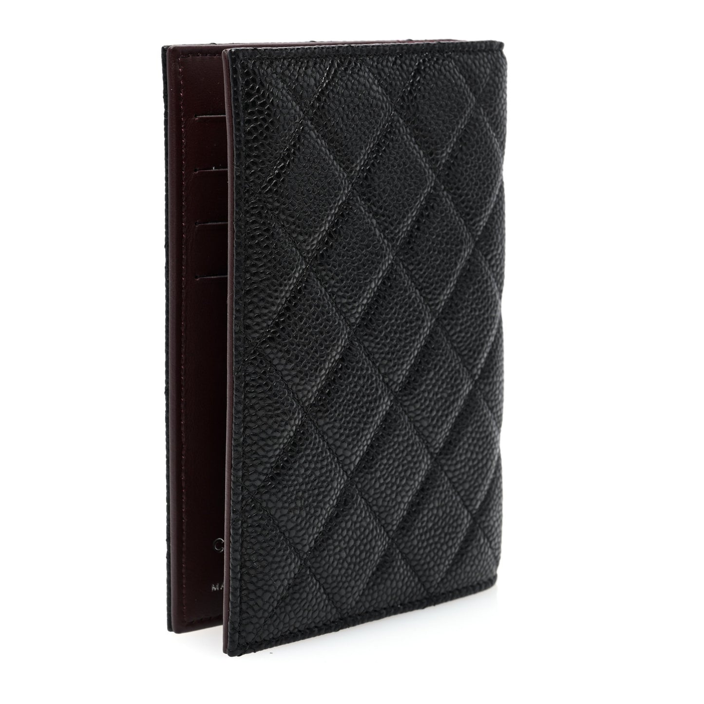 Caviar Quilted Passport Holder Black