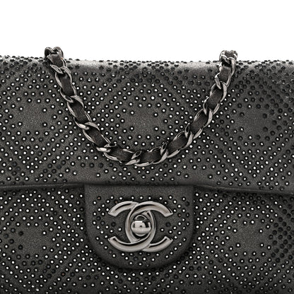 Chanel Iridescent Calfskin Crystal Mini Flap Crossbody Bag Gris Fonce 7 of 11