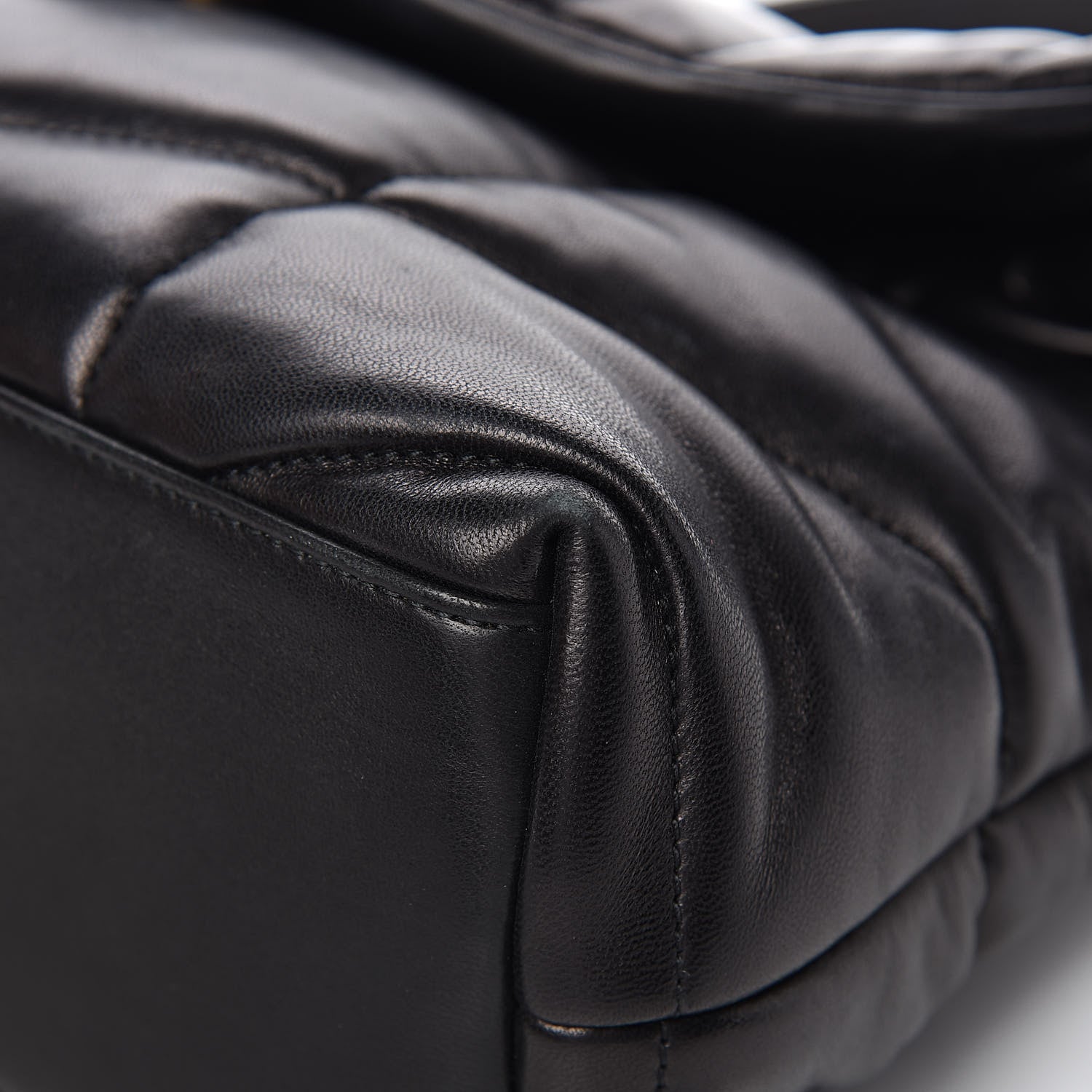 Saint Laurent Lambskin Quilted Small Loulou Puffer Monogram Chain Satchel Black 9 of 12