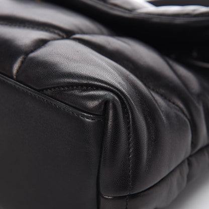 Saint Laurent Lambskin Quilted Small Loulou Puffer Monogram Chain Satchel Black 9 of 12