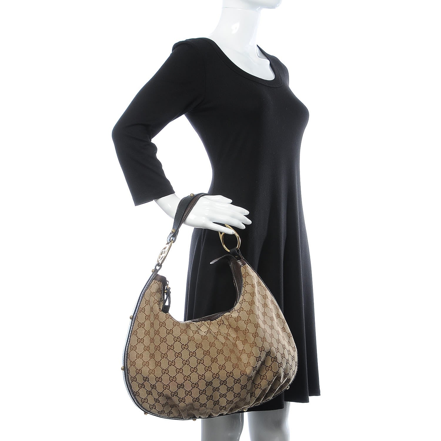 Gucci Monogram Medium Interlocking Hobo Dark Brown 2 of 8