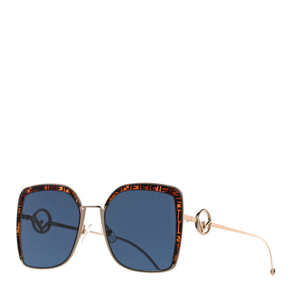 Fendi Metal Acetate F is Fendi FF Square Sunglasses FF 0294/S Blue Havana 1 of 7
