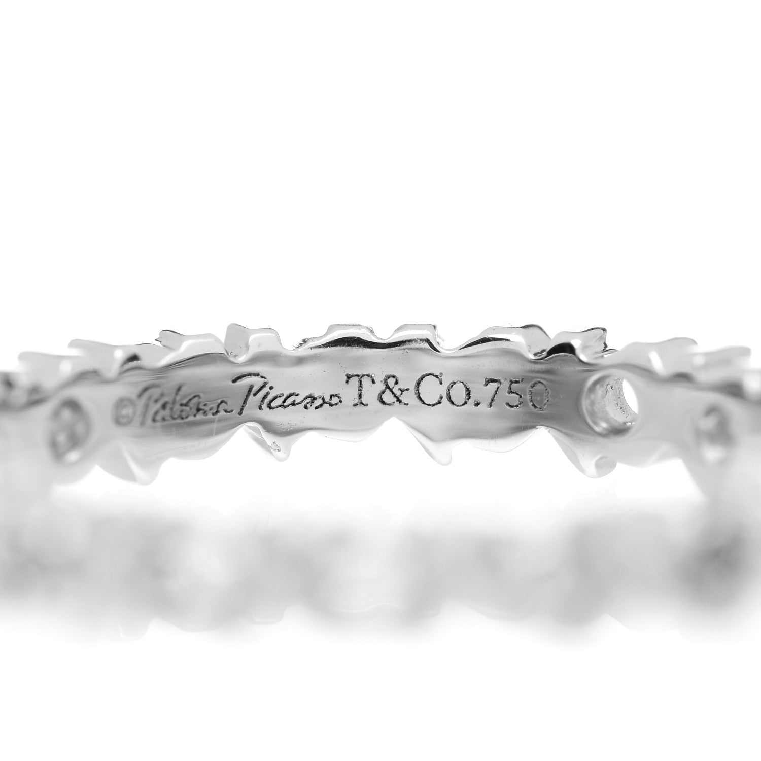 Tiffany 18K White Gold Diamond Paloma Picasso Graffiti Narrow Love and Kisses Ring 56 7.5 4 of 4