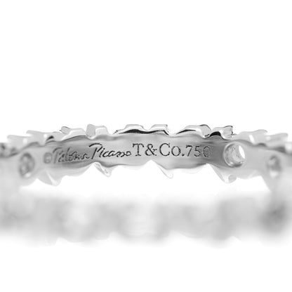 Tiffany 18K White Gold Diamond Paloma Picasso Graffiti Narrow Love and Kisses Ring 56 7.5 4 of 4