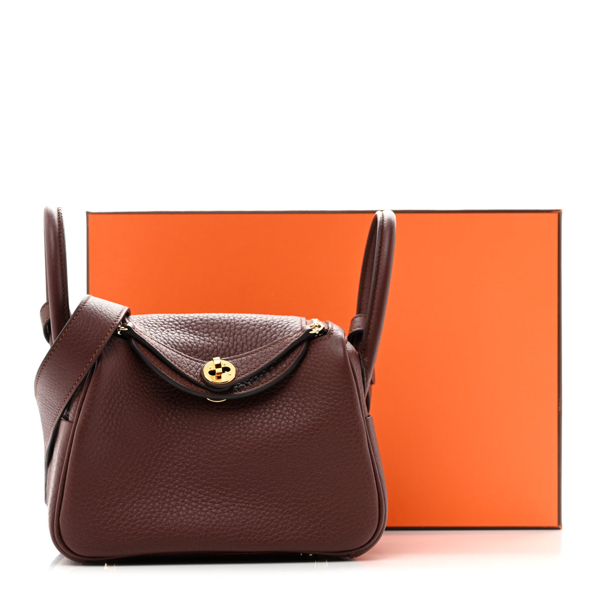 Hermes Taurillon Clemence Mini Lindy 20 Terre 12 of 12