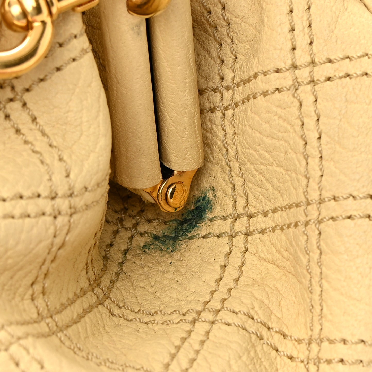 Calfskin Quilted Stam Light Yellow
