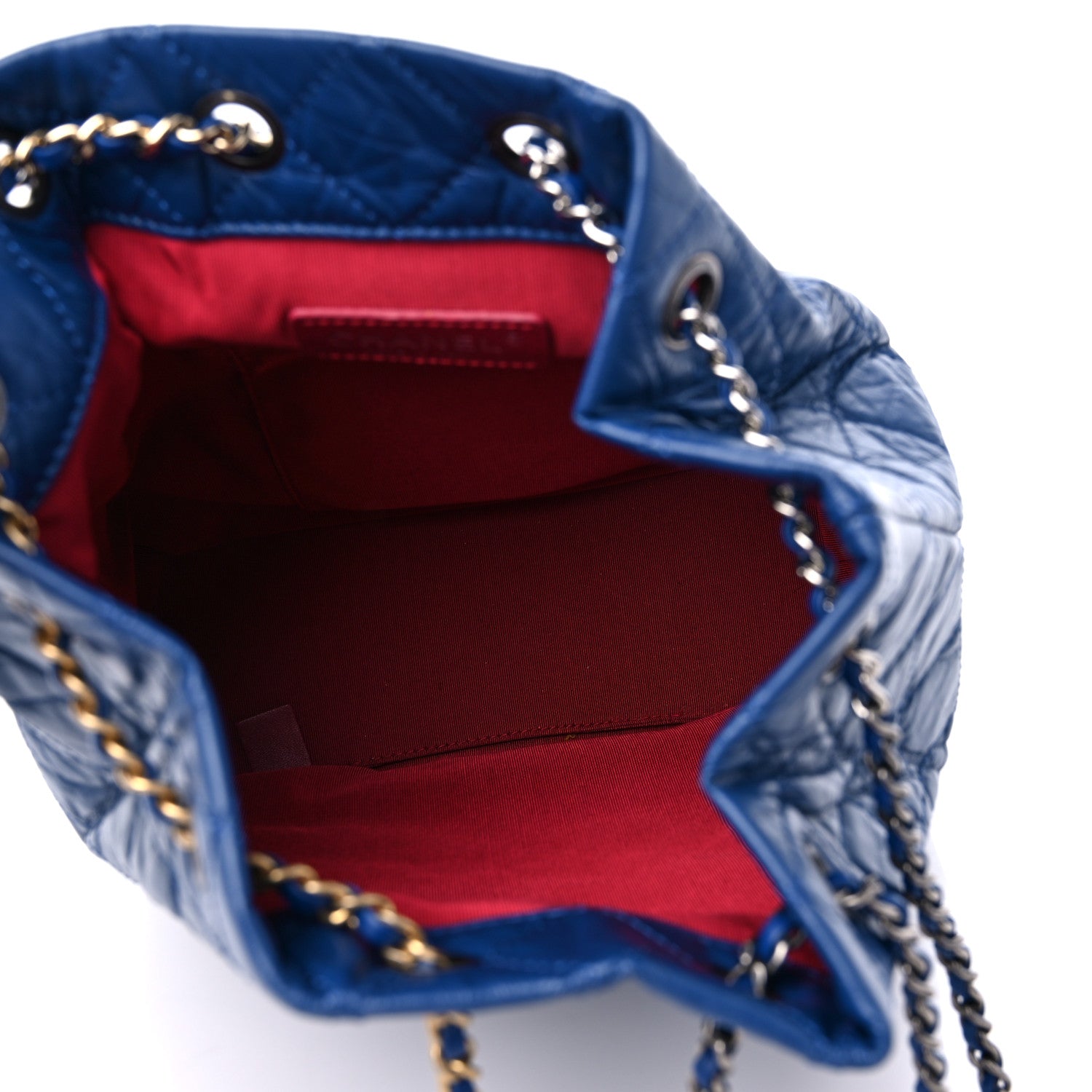 Chanel Aged Calfskin Quilted Gabrielle Backpack Blue 5 of 9
