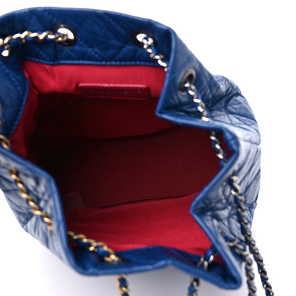 Chanel Aged Calfskin Quilted Gabrielle Backpack Blue 5 of 9