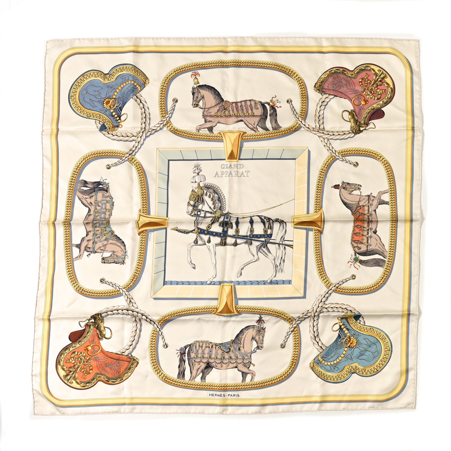 Silk Grand Apparat Forever Scarf 90 Creme Gold Multicolore