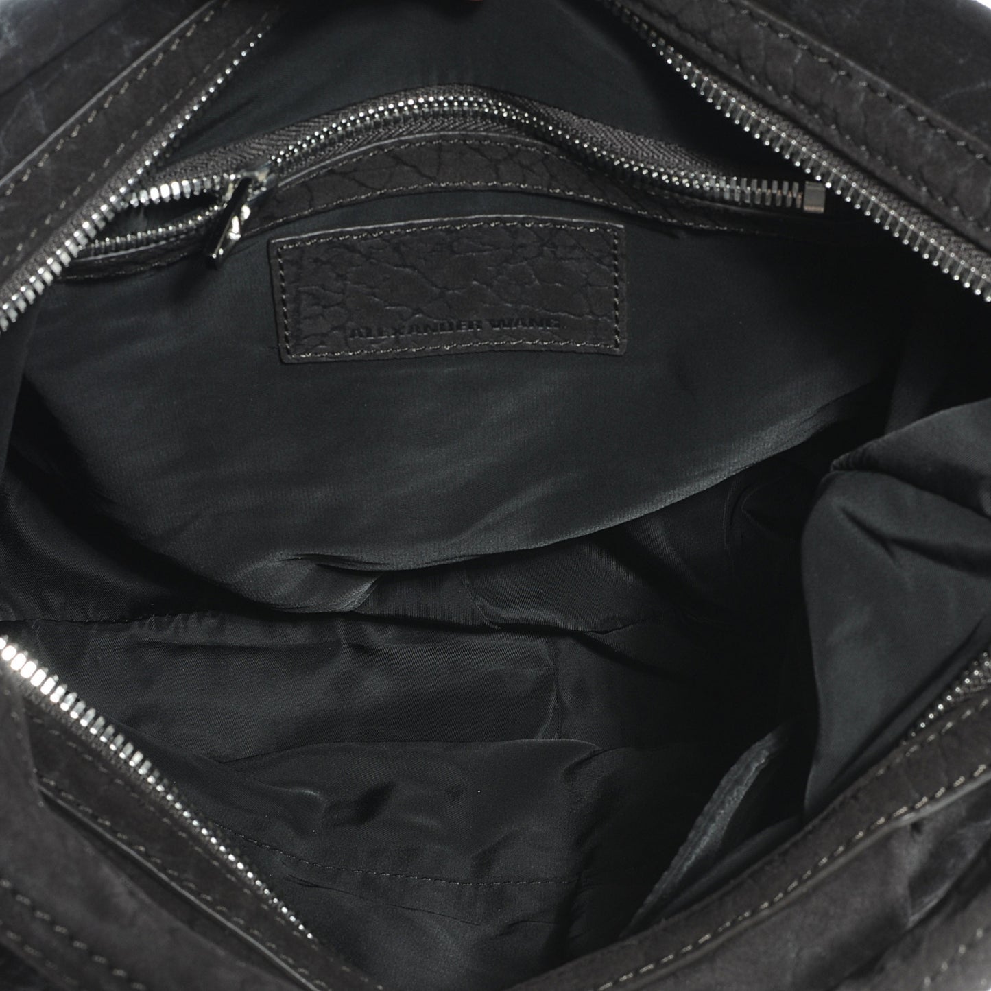 Crinkled Suede Morgan Hobo Black