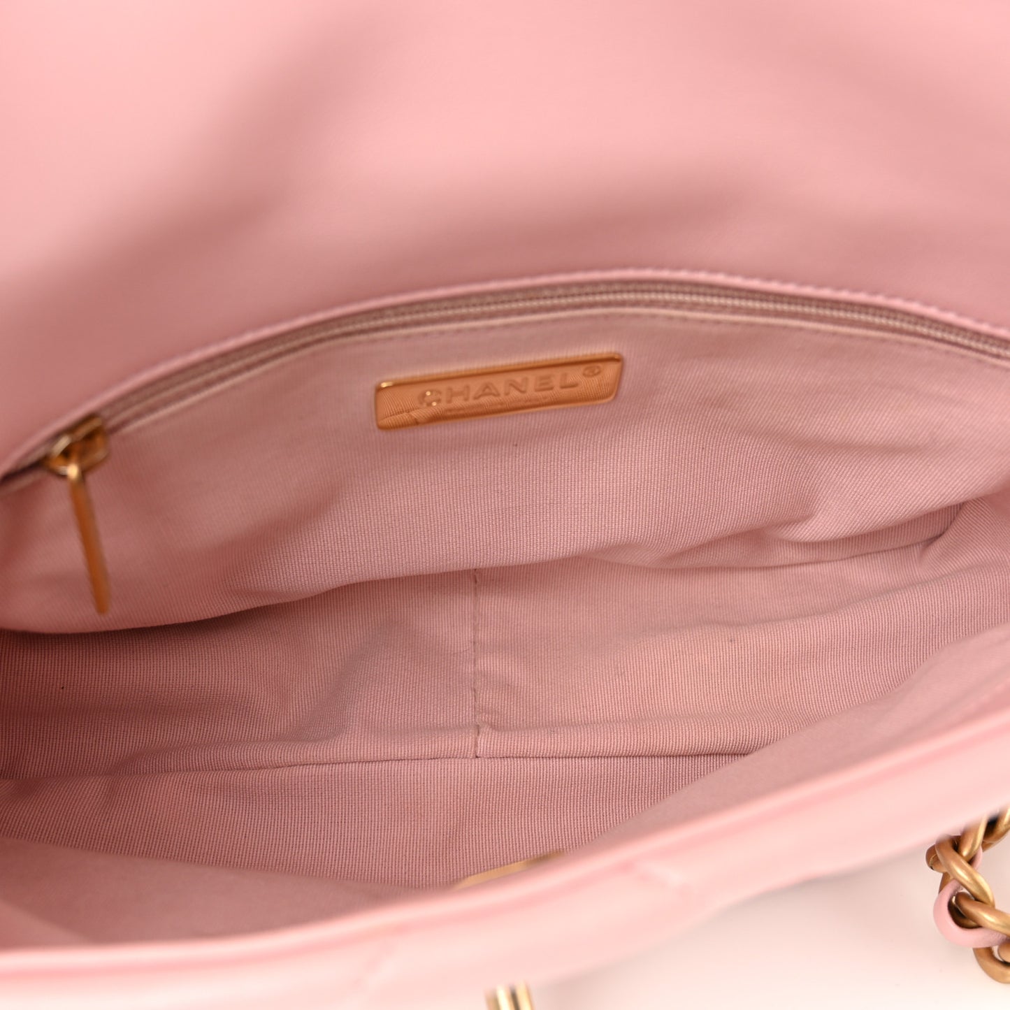Lambskin Quilted Medium Chanel 19 Flap Light Pink