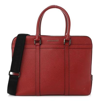 Burberry Textured Calfskin Small Newberg Briefcase Red 1 of 10