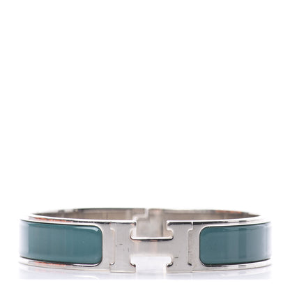 Hermes Enamel Narrow Clic Clac H Bracelet PM Vert Bleuete 1 of 3