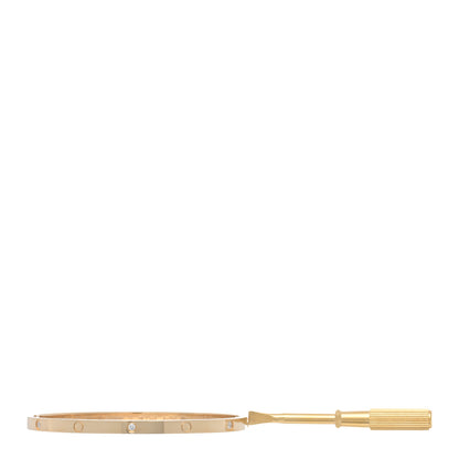 Cartier 18K Yellow Gold 6 Diamond Small LOVE Bracelet 17 4 of 8