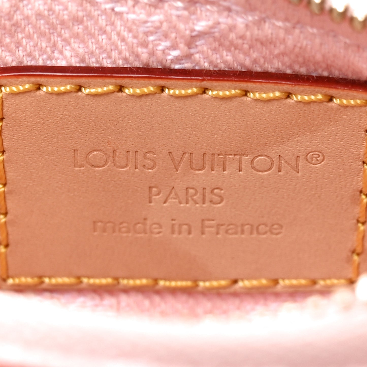Monogram Denim Key Pouch Washed Pink