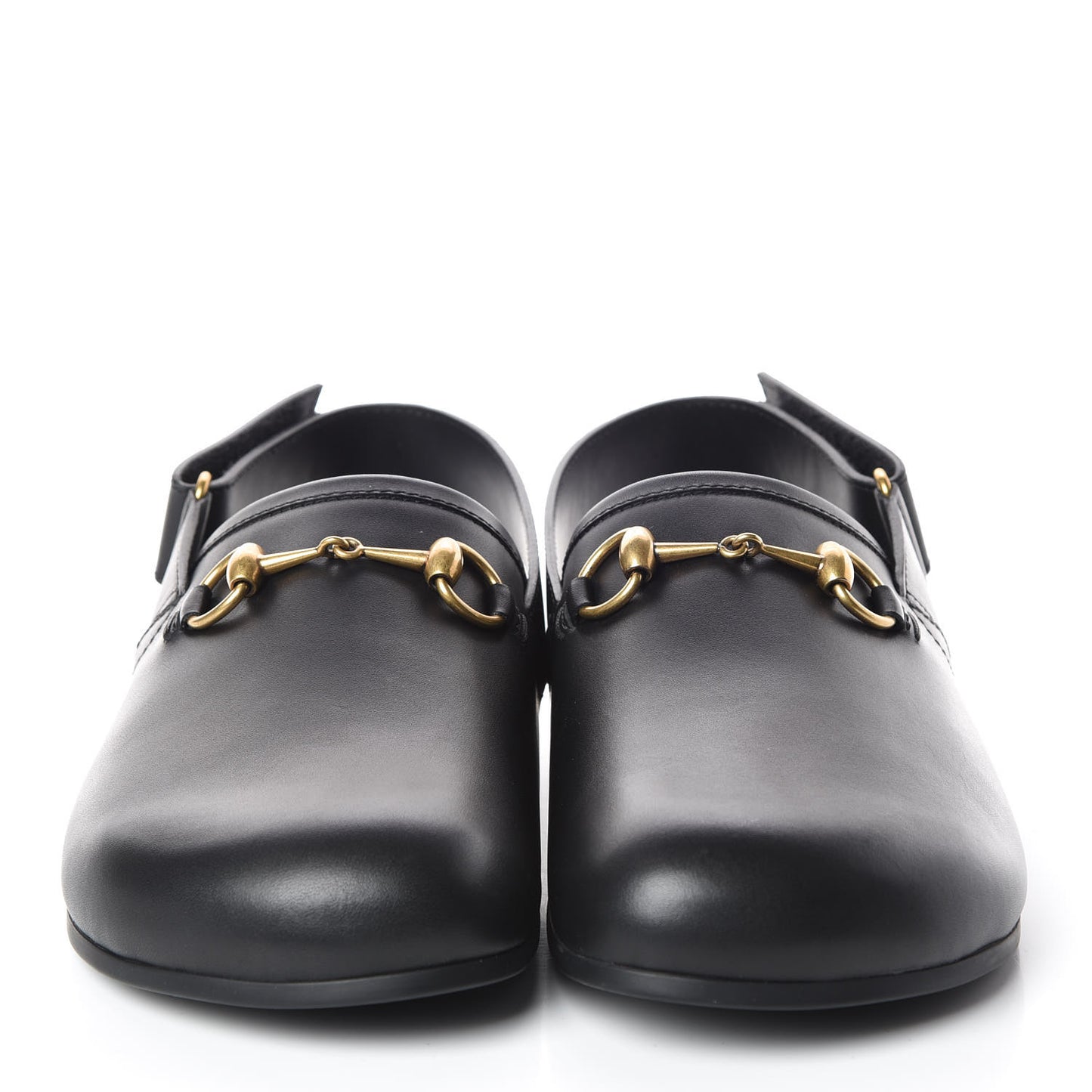 Calfskin Mens Horsebit River Slingback Slippers 7 Black