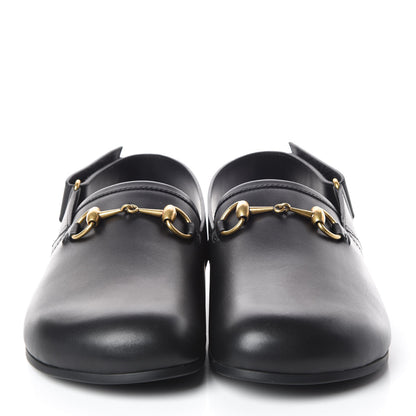 Gucci Calfskin Mens Horsebit River Slingback Slippers 7 Black 2 of 10