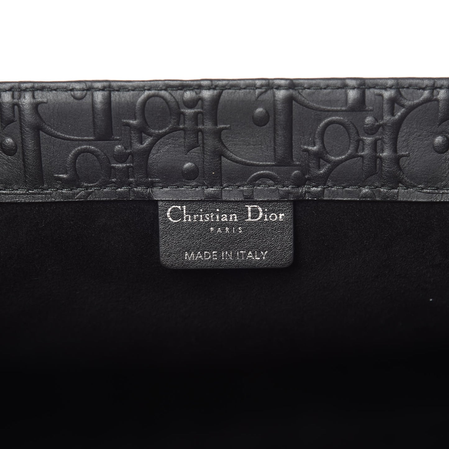 Oblique Calfskin Embossed Book Tote Black