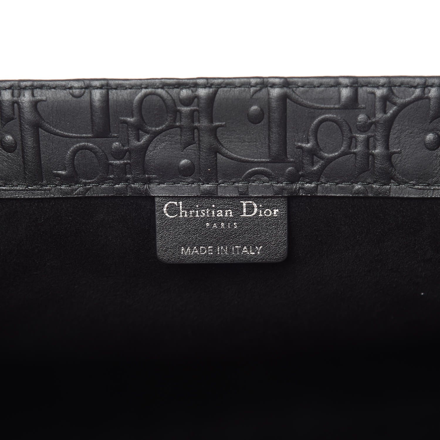 Christian Dior Oblique Calfskin Embossed Book Tote Black 6 of 9