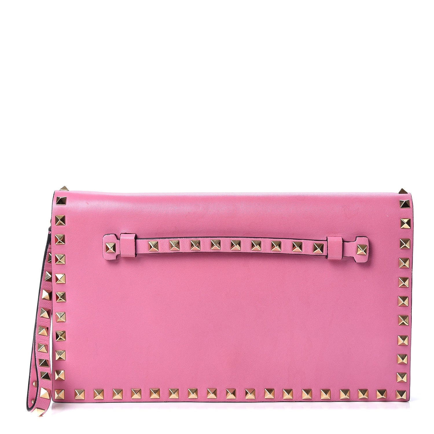Valentino Garavani Nappa Rockstud Wristlet Clutch Ninphea 1 of 9