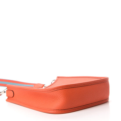 Hermes Taurillon Clemence Amazone Evelyne TPM Orange Poppy Bleu Saint Cyr 4 of 10
